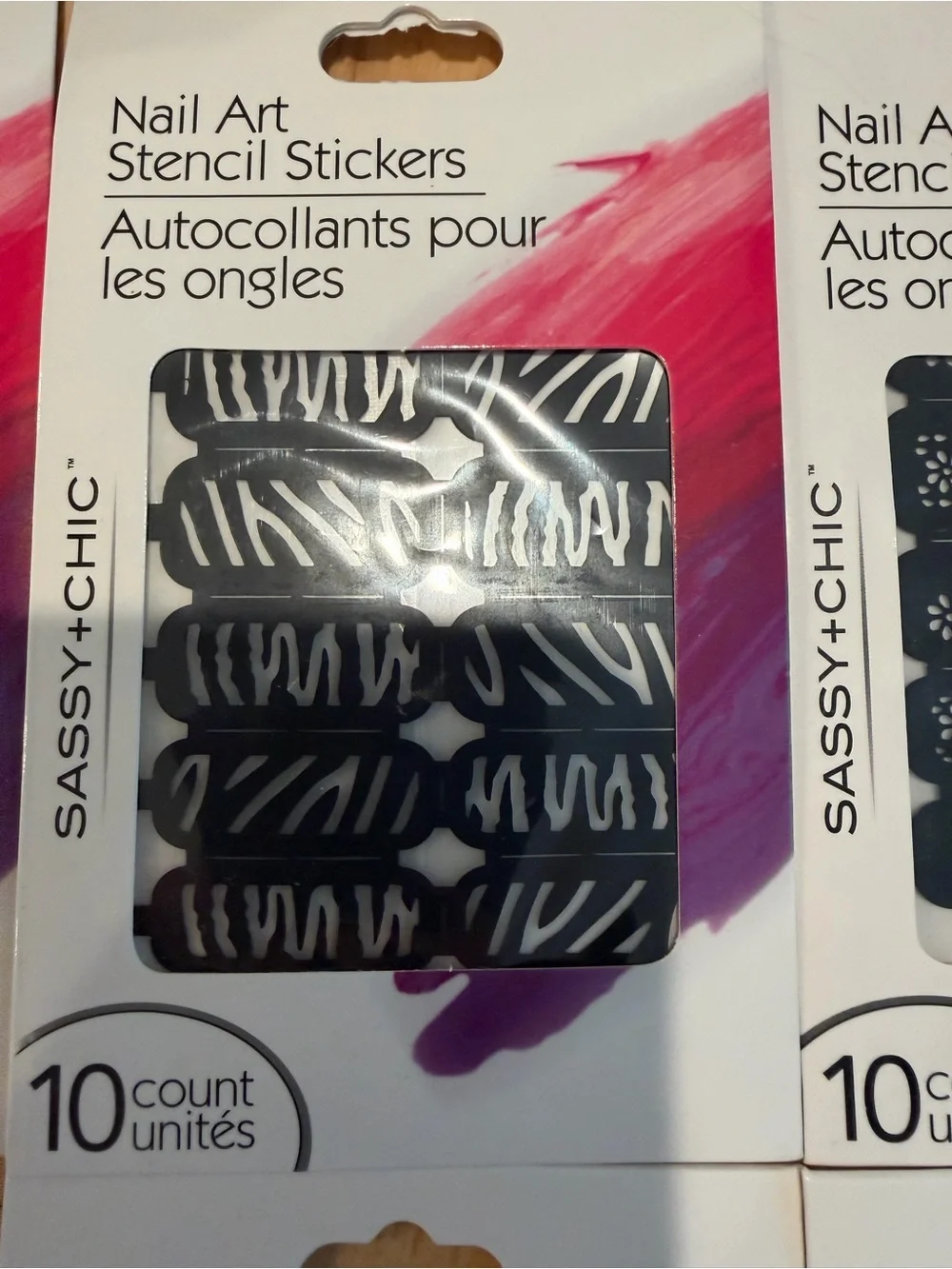 New Sassy+Chic Nail Art Stencil Stickers 6 packs